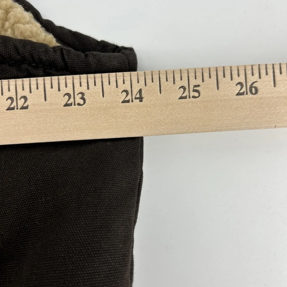 Lee Premium Select Fleece Vest Sherpa Men's Large Brown Front Zip Utility Casual